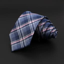 Casual 7cm Plaid Ties For Men Skinny Red Blue Tie Fashion Polyester Strip Necktie Business Slim Shirt Accessories Gift Cravate