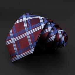 Casual 7cm Plaid Ties For Men Skinny Red Blue Tie Fashion Polyester Strip Necktie Business Slim Shirt Accessories Gift Cravate