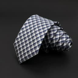 Casual 7cm Plaid Ties For Men Skinny Red Blue Tie Fashion Polyester Strip Necktie Business Slim Shirt Accessories Gift Cravate