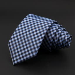 Casual 7cm Plaid Ties For Men Skinny Red Blue Tie Fashion Polyester Strip Necktie Business Slim Shirt Accessories Gift Cravate