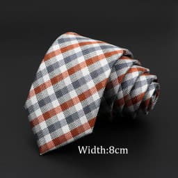 Casual 7cm Plaid Ties For Men Skinny Red Blue Tie Fashion Polyester Strip Necktie Business Slim Shirt Accessories Gift Cravate