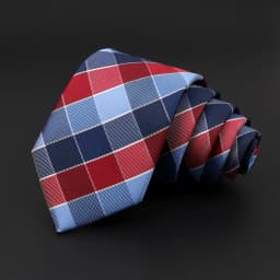 Casual 7cm Plaid Ties For Men Skinny Red Blue Tie Fashion Polyester Strip Necktie Business Slim Shirt Accessories Gift Cravate
