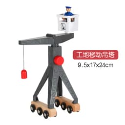 Wooden Train Tracks Scene Accessories Wooden Double Platform Gas Station Airplane Airport Educational DIY Toys For Children