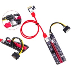 PCI-E Riser 009S 1X 16x Extender PCI E USB Riser 009S Dual 6Pin Adapter Card SATA 15pin for BTC USB 3.0 Graphics Card