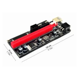 PCI-E Riser 009S 1X 16x Extender PCI E USB Riser 009S Dual 6Pin Adapter Card SATA 15pin for BTC USB 3.0 Graphics Card