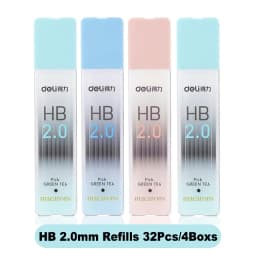 Deli Mechanical Pencil 2.0mm Lead HB 2B Sketch Writing Automatic Pencil Refills for Kids Stationery with Sharpener Pencil