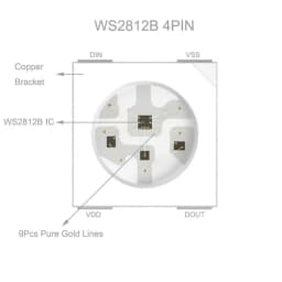 10-1000PCS WS2812B WS2812 4Pin RGB Led Chip 5050SMD WS2811 IC Black/White PCB With Heatsink DC5V