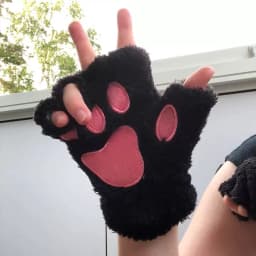 New Winter Gloves Women Bear Plush Cat Paw Claw Gloves Cute Kitten Fingerless Mittens Christmas Halloween for Girls Gift Gloves
