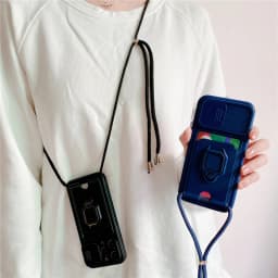 Crossbody Lanyard Silicone Ring Holder Card Wallet Case For iPhone 17 16 15 13 11 12 14 Pro Max XS XR 8 Plus Slide Camera Cover