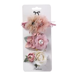 3Pcs/Set Artificial Flower Baby Girl Hair Clips Pearl Chiffon Newborn Hairgrips Photography Props Hairpins Hair Accessories
