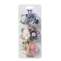 3Pcs/Set Artificial Flower Baby Girl Hair Clips Pearl Chiffon Newborn Hairgrips Photography Props Hairpins Hair Accessories