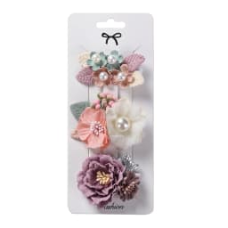 3Pcs/Set Artificial Flower Baby Girl Hair Clips Pearl Chiffon Newborn Hairgrips Photography Props Hairpins Hair Accessories