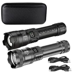 Ultra Bright LED Flashlight 1500LM Type-C Rechargeable Long Range Zoom Tactical Torch Outdoor Emergency Camping Fishing Lantern
