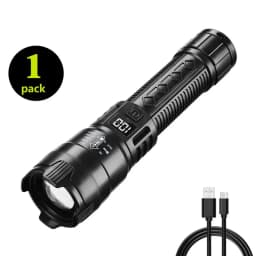 Ultra Bright LED Flashlight 1500LM Type-C Rechargeable Long Range Zoom Tactical Torch Outdoor Emergency Camping Fishing Lantern