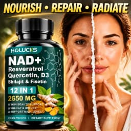 NAD+ Supplement Capsules, with Resveratrol, Anti-Aging, Promotes Cell Repair, Support Energy Vitality Immune,for Skin Health