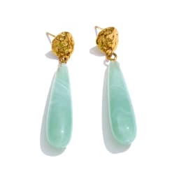 Yhpup 4 Color Acrylic Resin Teardrop Dangle Summer Earrings for Women Stainless Steel Exclusive Candy Fashion Jewelry