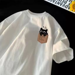 2026 Summer Fun Cartoon Retro American Vintage Casual Couple Loose Sleeve Japanese-Korean Style Short-Sleeved T-Shirt
