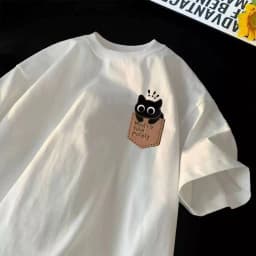 2026 Summer Fun Cartoon Retro American Vintage Casual Couple Loose Sleeve Japanese-Korean Style Short-Sleeved T-Shirt