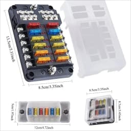 Car 6/12pcs Way Blade Fuse 12-24V Fuse Box LED Indicator Waterproof Block Universal Multi-circuit Fuse Box Ship and Vehicle