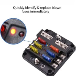 Car 6/12pcs Way Blade Fuse 12-24V Fuse Box LED Indicator Waterproof Block Universal Multi-circuit Fuse Box Ship and Vehicle