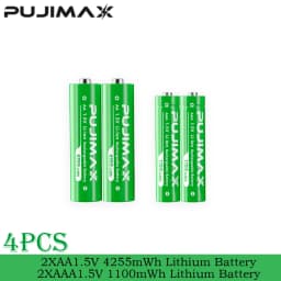PUJIMAX Rechargeable Li-ion Battery 1.5V AA 4255mWh AAA 1100mWh+Charger for Clock Radio Video Game Digital Camera AA AAA Battery
