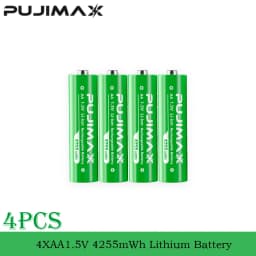 PUJIMAX Rechargeable Li-ion Battery 1.5V AA 4255mWh AAA 1100mWh+Charger for Clock Radio Video Game Digital Camera AA AAA Battery
