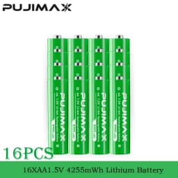 PUJIMAX Rechargeable Li-ion Battery 1.5V AA 4255mWh AAA 1100mWh+Charger for Clock Radio Video Game Digital Camera AA AAA Battery