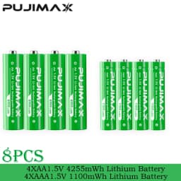 PUJIMAX Rechargeable Li-ion Battery 1.5V AA 4255mWh AAA 1100mWh+Charger for Clock Radio Video Game Digital Camera AA AAA Battery