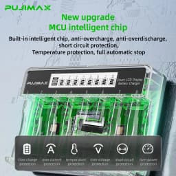 PUJIMAX Rechargeable Li-ion Battery 1.5V AA 4255mWh AAA 1100mWh+Charger for Clock Radio Video Game Digital Camera AA AAA Battery