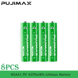 PUJIMAX Rechargeable Li-ion Battery 1.5V AA 4255mWh AAA 1100mWh+Charger for Clock Radio Video Game Digital Camera AA AAA Battery