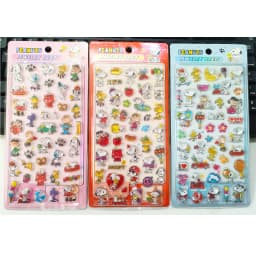 3PCS 3D Relief Snoopy Crystal Stickers Cute Aesthetic DIY Decals for Student Journal Phone Case Decor Stationery Gift Set