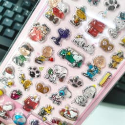 3PCS 3D Relief Snoopy Crystal Stickers Cute Aesthetic DIY Decals for Student Journal Phone Case Decor Stationery Gift Set