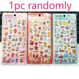 3PCS 3D Relief Snoopy Crystal Stickers Cute Aesthetic DIY Decals for Student Journal Phone Case Decor Stationery Gift Set