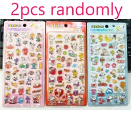 3PCS 3D Relief Snoopy Crystal Stickers Cute Aesthetic DIY Decals for Student Journal Phone Case Decor Stationery Gift Set