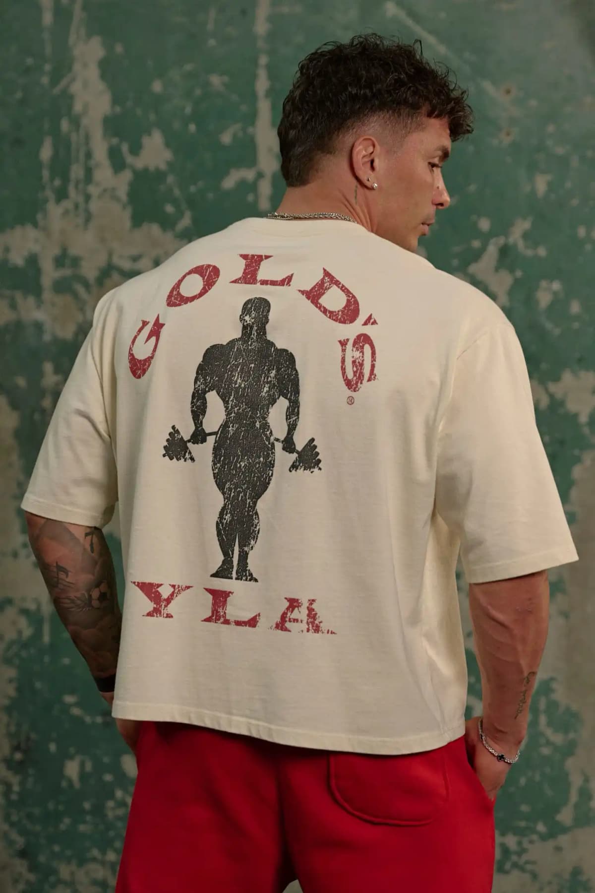 2026 Golds Gym New Age Tees Mens Large-sized Printed T-shirt - Suitable for Daily Workouts Can Be Worn By Both Men and Women
