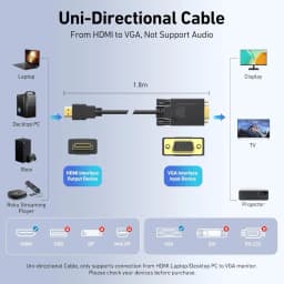 1080P HDMI-Compatible To VGA Adapter 1.8M/3.0M Cable Video Audio Male Converter for Desktop Laptop PC TV Monitor Projector