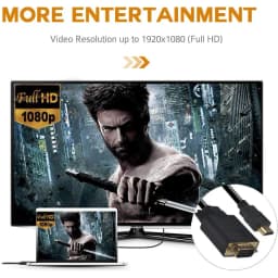 1080P HDMI-Compatible To VGA Adapter 1.8M/3.0M Cable Video Audio Male Converter for Desktop Laptop PC TV Monitor Projector