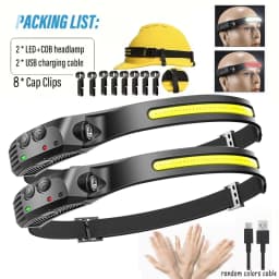 LED Sensor Headlamp USB Rechargeable Led Head Torch Built-in Battery Head Flashlight Outdoor Camping Fishing Headlight Lantern