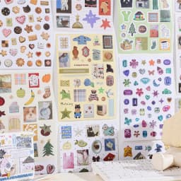 50 Sheets Retro Cartoon Sticker Book Paper Aesthetic Decals for Journaling Scrapbooking Laptop Water Bottle Planner Accessories