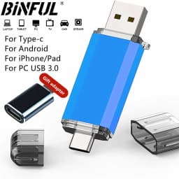 512GB OTG USB Flash Drive USB 3.0 Type C For iPhone ipad 128GB 256GB Pendrive Android Laptop High Speed External Storage Memory