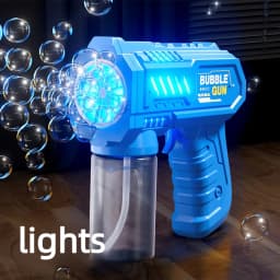 6 Holes Bubble Machine Electric Bubble Gun with Light Automatic Bubble Blowing Toys Kids Soap Blower Summer Outdoor Game Toy