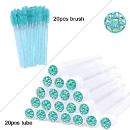 20Pcs Eyelash Extension Brushes With Tubes Lash Mascara Wands Eyebrow Comb Spoolies Container Disposable Makeup Tool Applicator