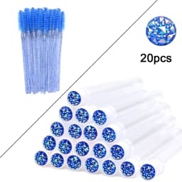 20Pcs Eyelash Extension Brushes With Tubes Lash Mascara Wands Eyebrow Comb Spoolies Container Disposable Makeup Tool Applicator