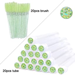 20Pcs Eyelash Extension Brushes With Tubes Lash Mascara Wands Eyebrow Comb Spoolies Container Disposable Makeup Tool Applicator