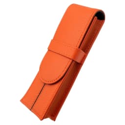 Leather 2-piece pen cover protective cover head layer cowhide pen bag stationery box double-sided leather separated storage bag