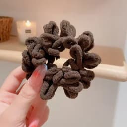 2024 Autumn Winter New Sweet Plush Soft Girls' Women Pompom Hair Ties Elastic Hair Band Ropes Accessories Headwear