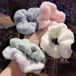 2024 Autumn Winter New Sweet Plush Soft Girls' Women Pompom Hair Ties Elastic Hair Band Ropes Accessories Headwear