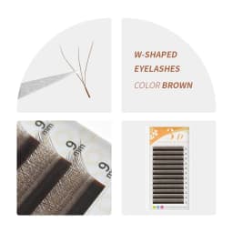 GAHAMACA W-Shape Eyelash Extensions C/D/L/LU Curl Premade Volume Fans Soft Natural False Eyelashes For Professional Eye Makeup