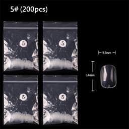 Tszs Japanese 200pcs Short Square Single Number Nails Transparent Color Nail Tips Press On Traceless Full Cover Nail Extension