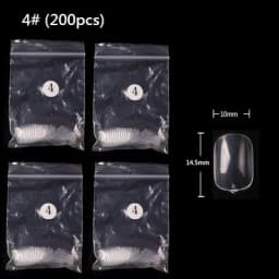 Tszs Japanese 200pcs Short Square Single Number Nails Transparent Color Nail Tips Press On Traceless Full Cover Nail Extension